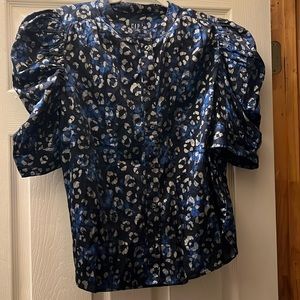 GAP Blue and White Patterned Blouse